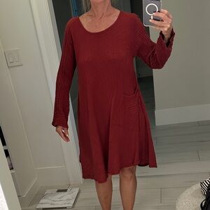 Elegant Long Sleeve Burgundy Dress NWOT